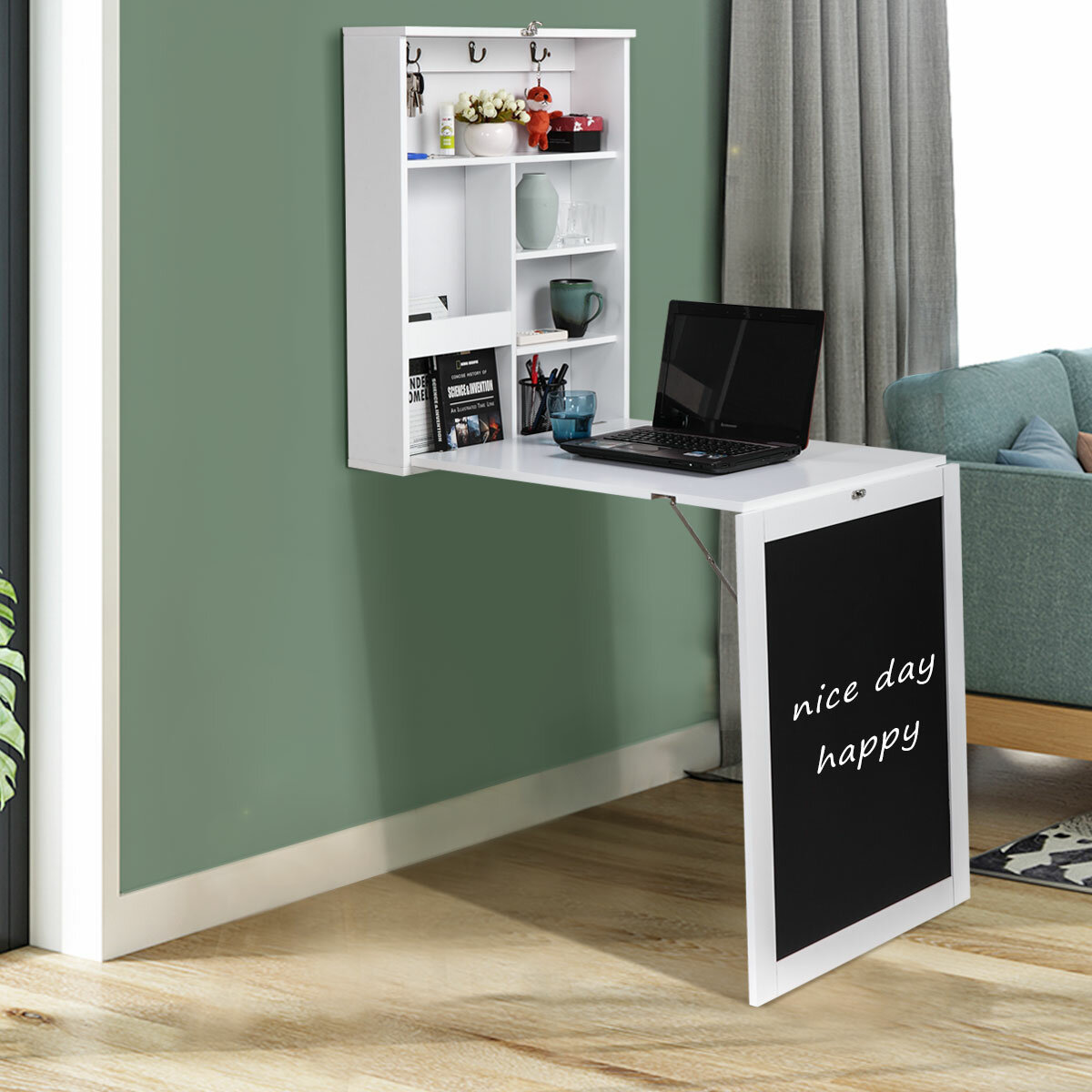 Ebern Designs Notte Floating Desk Wayfair