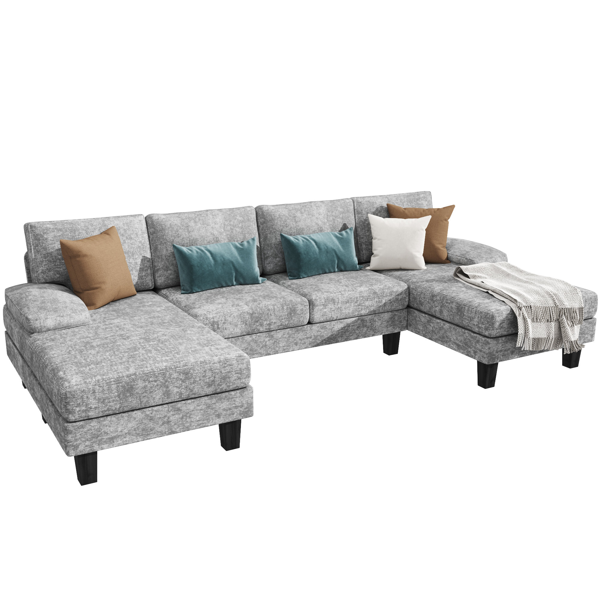 Ebern Designs Avryn 3 Piece Upholstered Chaise Sectional Wayfair