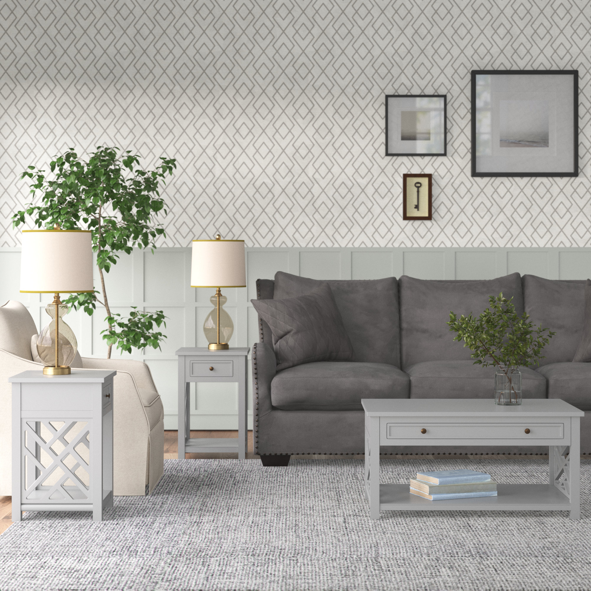 Rosalind Wheeler Lund 3 Piece Coffee Table Set & Reviews Wayfair