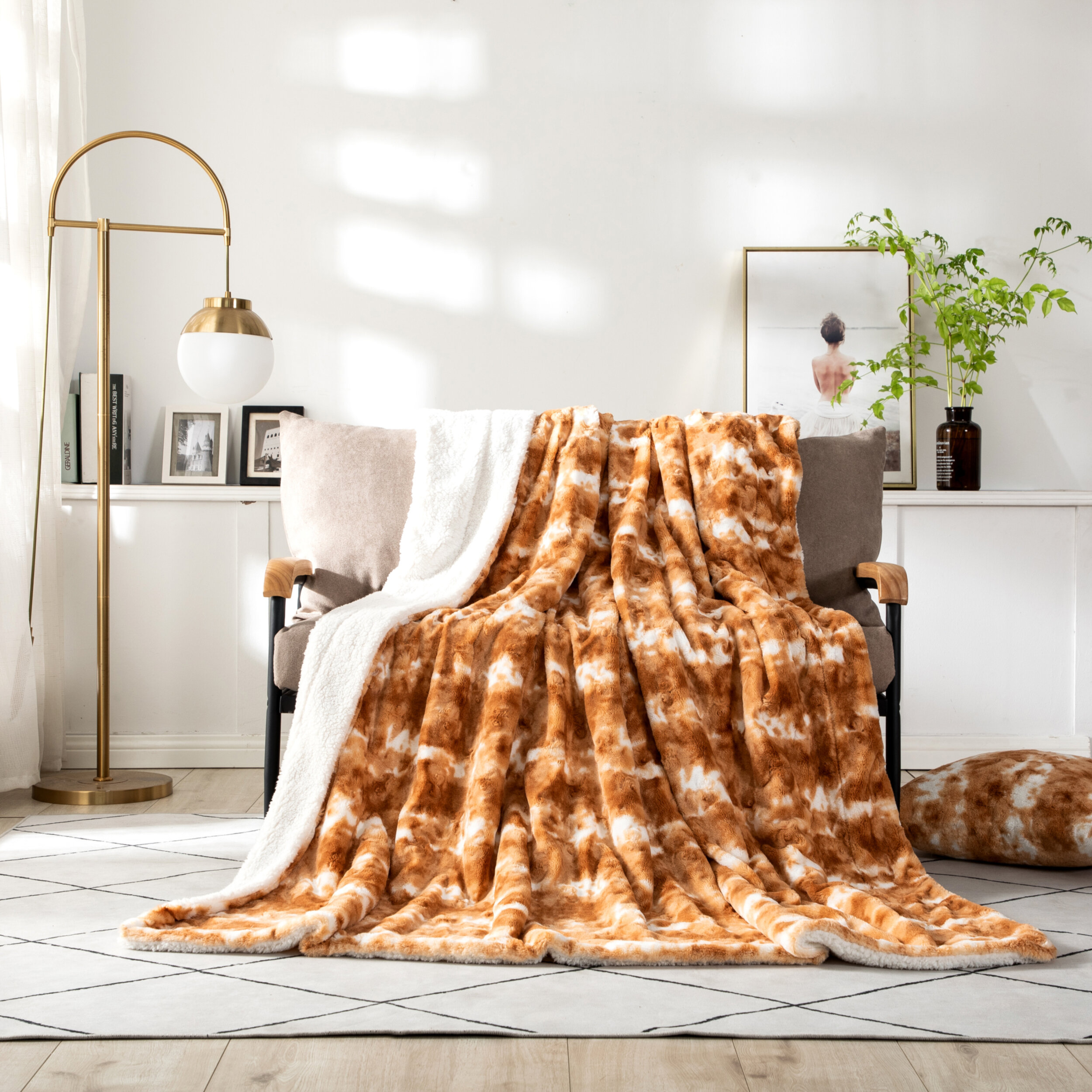 High Quality Rabbit Faux Fur Throw Blanket Sofa Bed Super Soft Plush Warm 2019 