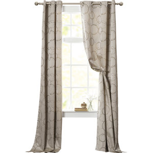 Kips Bay Geometric Blackout Thermal Grommet Single Curtain Panel