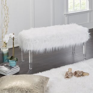 White Fur Bench With Gold Legs Wayfair