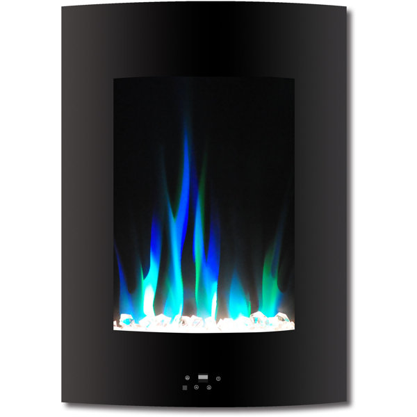 Ebern Designs Betria Crystal Display Vertical Wall Mounted Electric Fireplace Reviews Wayfair