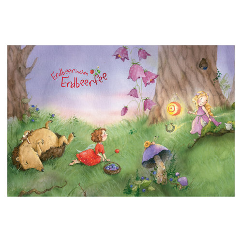 Evie the Strawberry Fairy - In the Woods 2.55m x 3.84m Textured Matte Peel & Stick Wall Mural East Urban Home