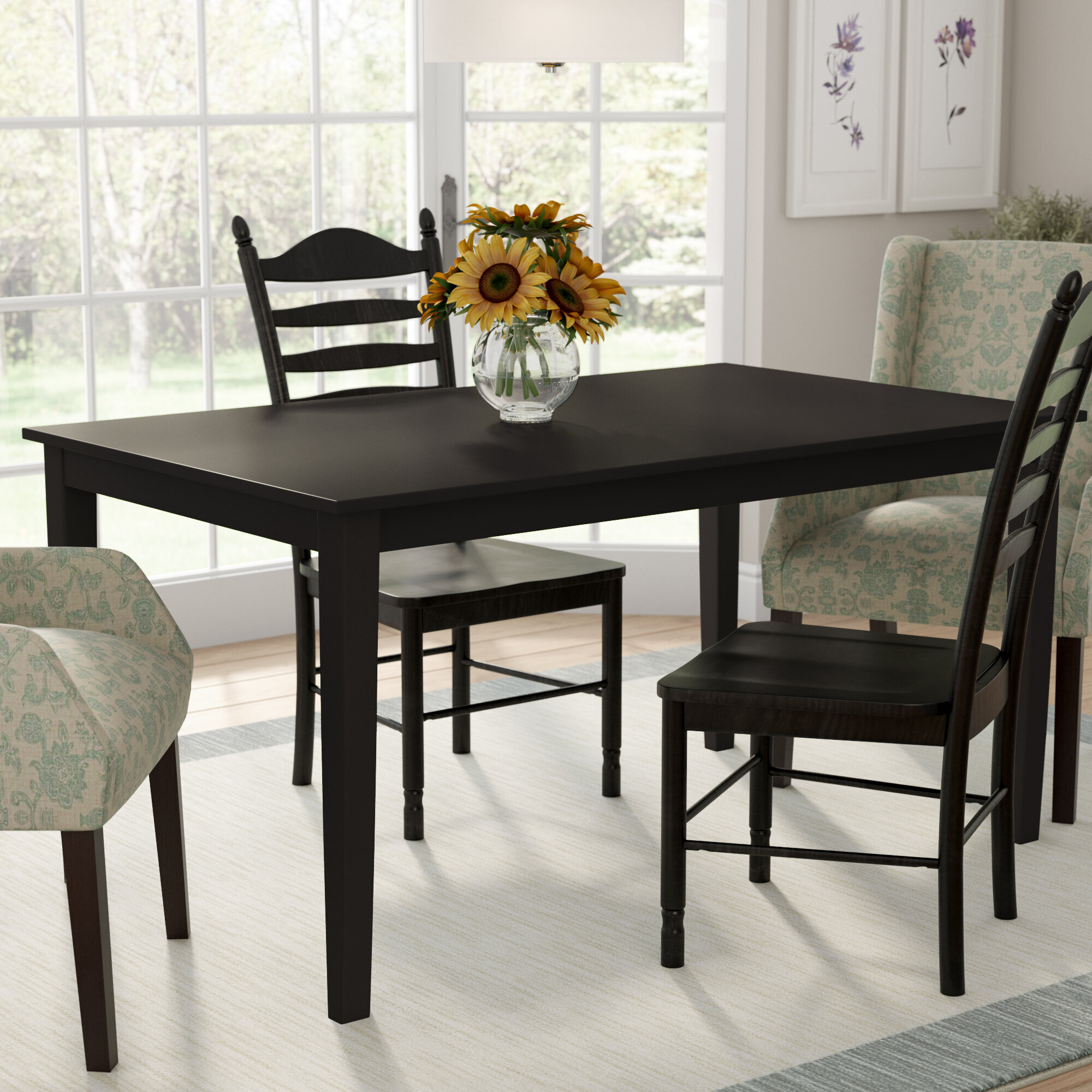 small dark wood dining set