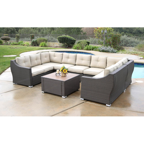 Darby Home Co Ehlers 8 Piece Sectional Set With Cushions Wayfair