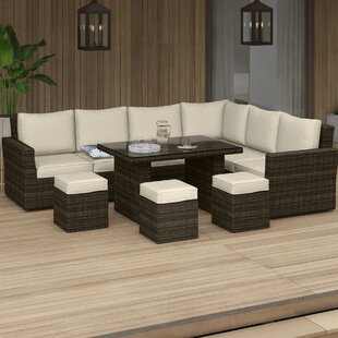 View Dengler 8 Piece Rattan Sectional Set with Cushions