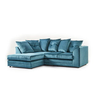 Navy Blue Velvet Corner Sofa Wayfair Co Uk Adelina Corner Sofa