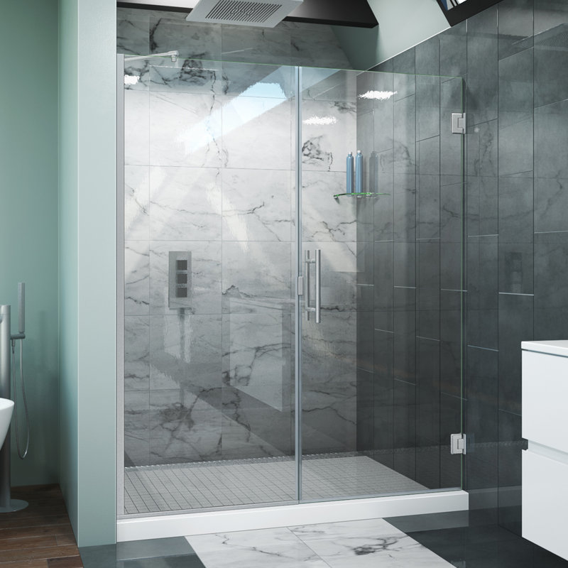 Arizona Shower Door Scottsdale 55 X 72 Hinged Frameless Shower Door With Invisible Shield By Clean X Wayfair