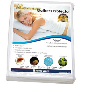 Heavy Duty Deluxe Encasement Hypoallergenic Waterproof Mattress Protector by HomeCrate