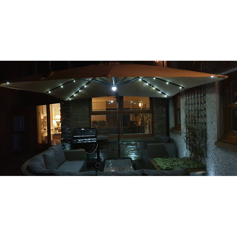 free standing parasol with lights