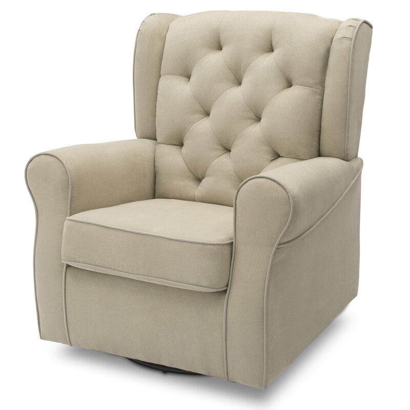 delta children emerson upholstered glider swivel rocker chair