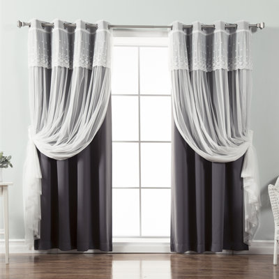 Best Home Fashion Inc Mix And Match Tulle Solid Blackout Thermal