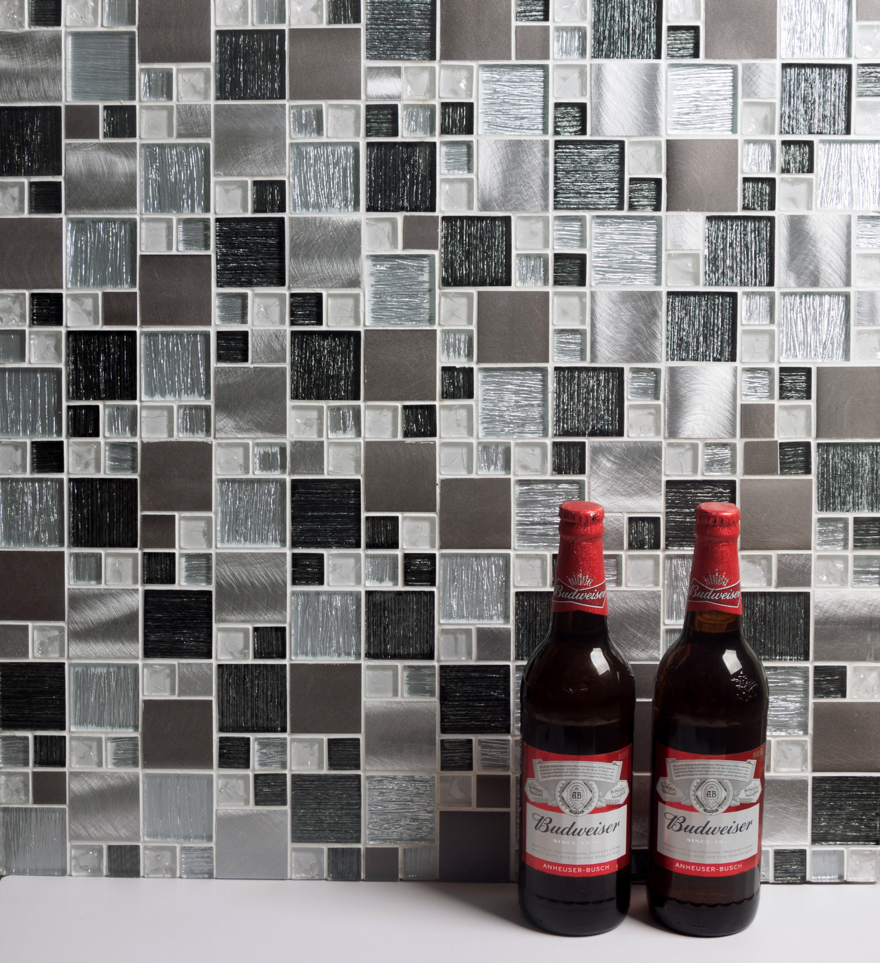 Ws Tiles Twilight Random Sized 12 X Gl Metal Mosaic Tile Gl Metal Mosaic Tile