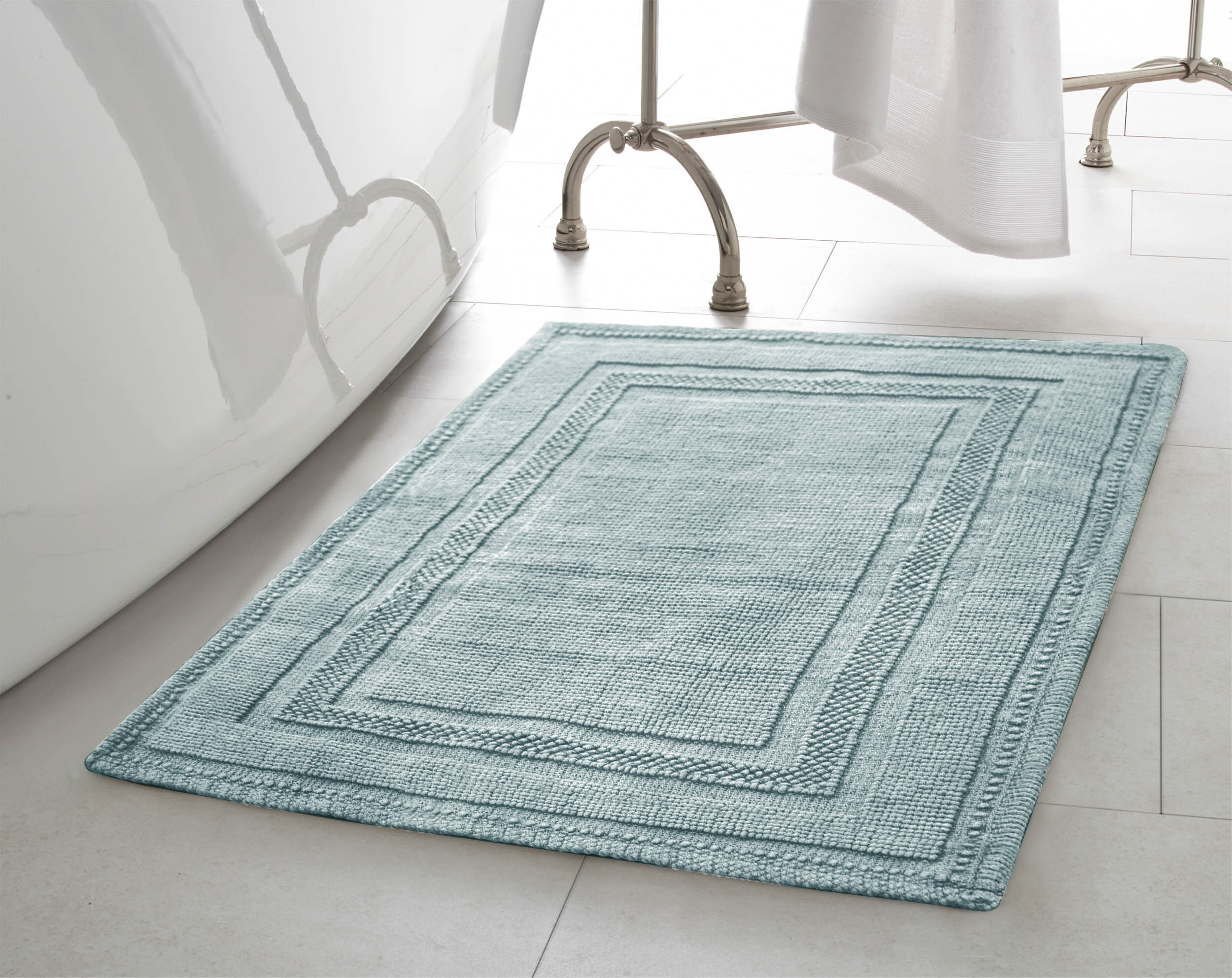 Mat and Toilet Lid Cover New # Bath 66 Fancy Linen 3pc Non-Slip Bath Mat Set with Rectangle Pattern Solid Hunter Green Bathroom U-Shaped Contour Rug