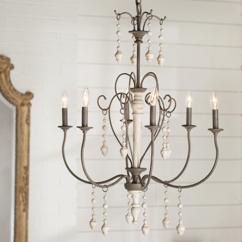Bouchette Traditional 6 Light Candle Style Chandelier Bouchette Traditional 6 Light Candle Style Chandelier