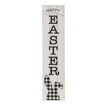 Easter Banners 14" x 12" canvas with dowel and satin ribbon Bunny painted 