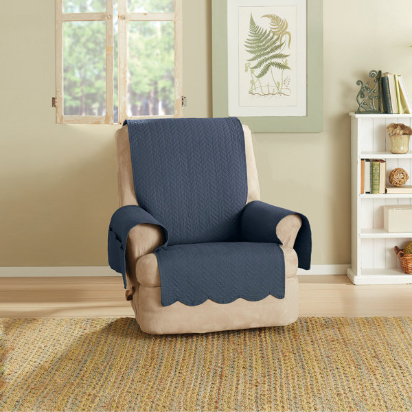 Sure Fit Vintage Washed Chevron Furniture Box Cushion Recliner Slipcover Reviews Wayfair