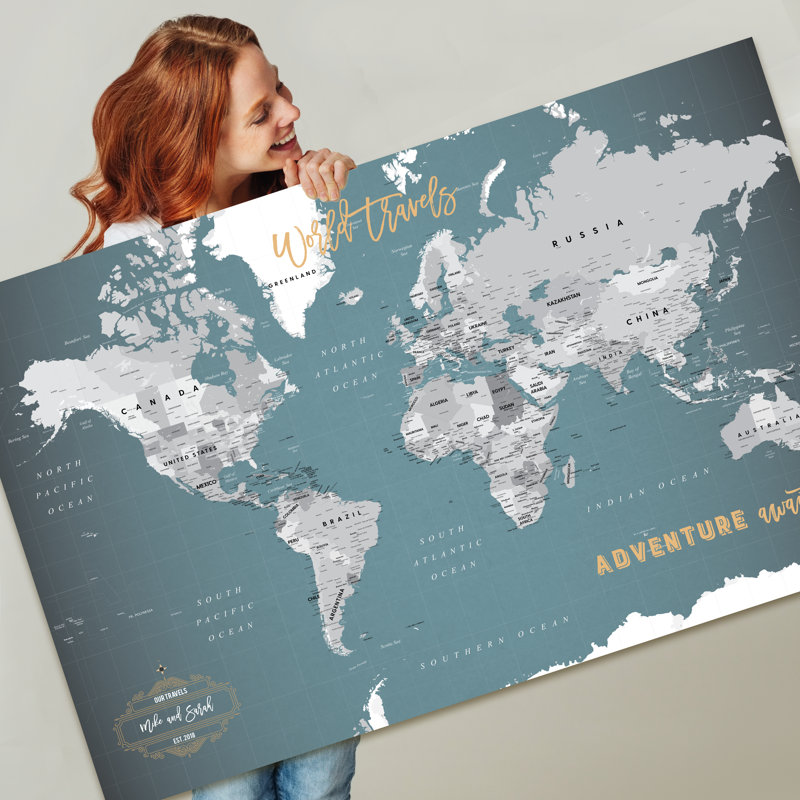 World Map To Mark Travels PaperRamma World Map Art Print to Mark Your Travels & Reviews 