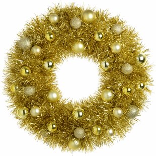 Pre-Lit Tinsel 38cm Christmas Wreath By The Seasonal Aisle