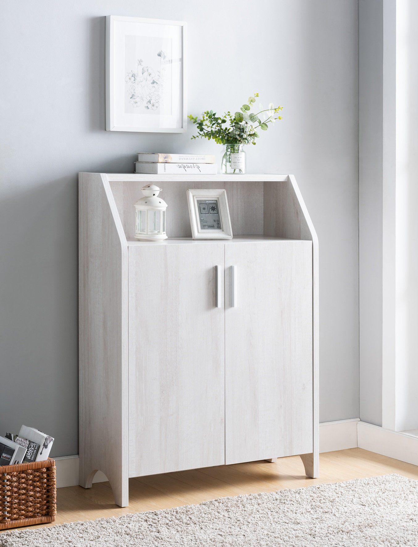 oak shoe cabinet with doors on Ebern Designs Oak 15 Pair Shoe Storage Cabinet Reviews Wayfair