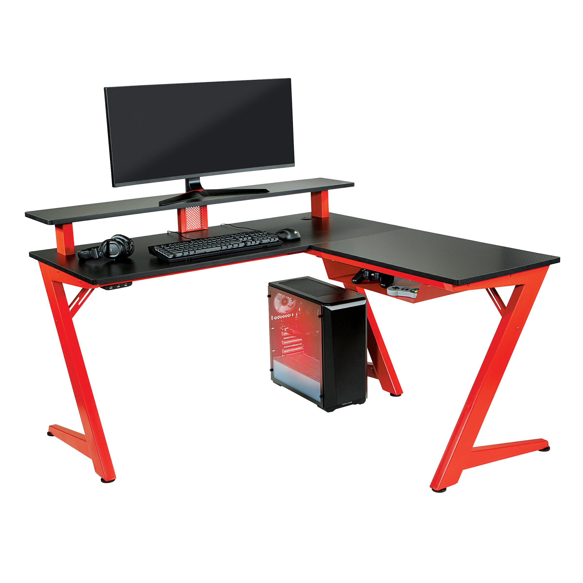 Ivy Bronx Amold L Shape Desk With Hutch Wayfair