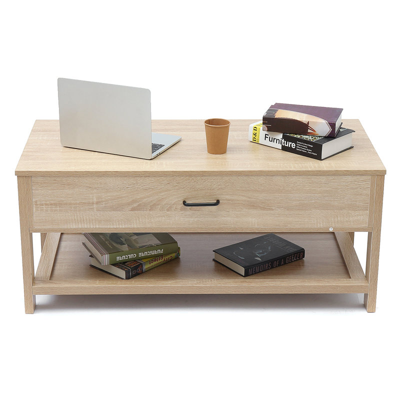 Brayden Studio Latasha Lift Top Extendable Floor Shelf Coffee
