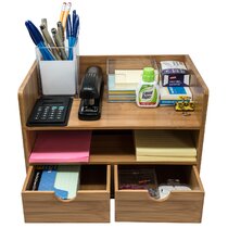 Wooden Desk Organizer Document Desktop Organizer Office Love PINK wood 