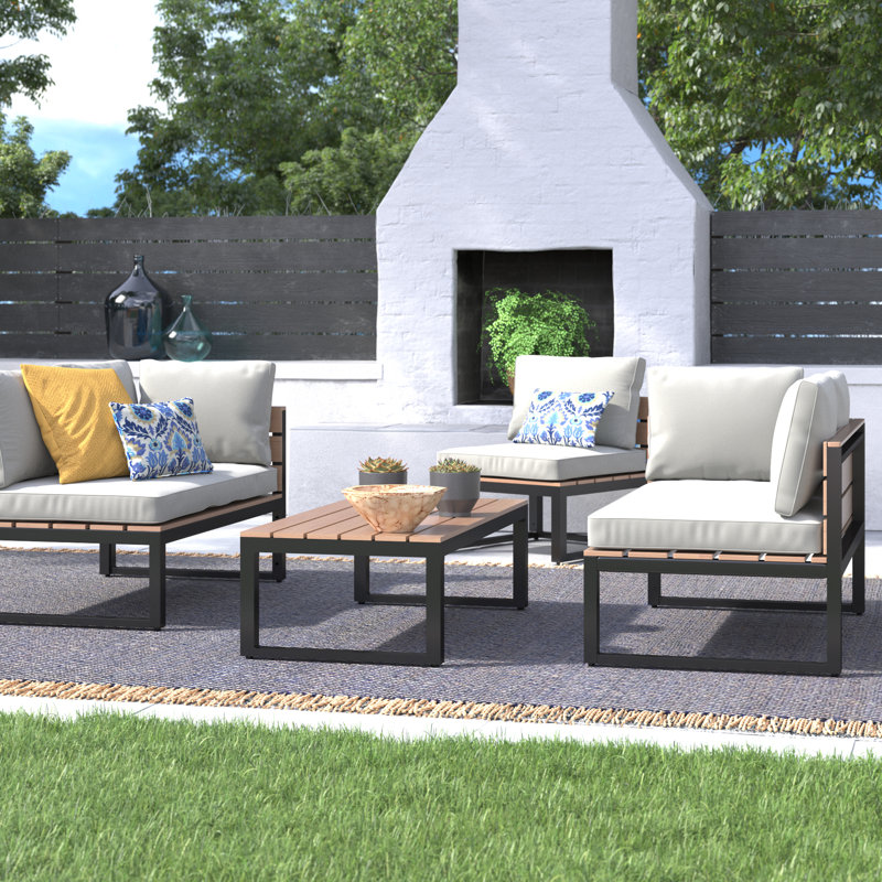 Regina 4 Piece Sofa Seating Group With Cushions Reviews Joss Main