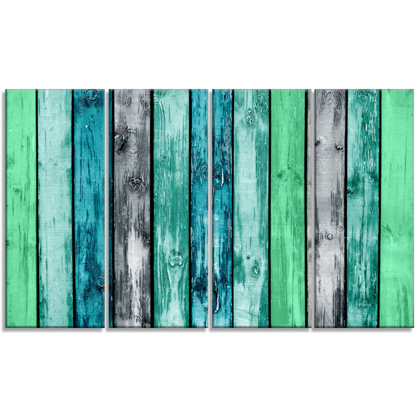 Designart Painted Wooden Planks Digital 4 Piece Graphic Art On