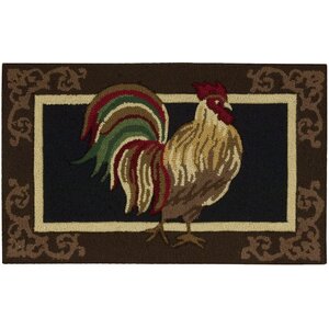 Stella Black Rooster Area Rug