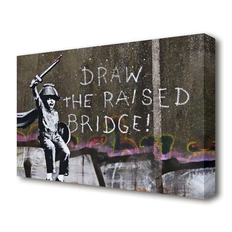 East Urban Home Draw The Raised Bridge Banksy Canvas Print
