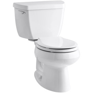 Wellworth Classic Two-Piece Round-FrontToilet with Class Five Flush Technology and Left-Hand Trip Lever