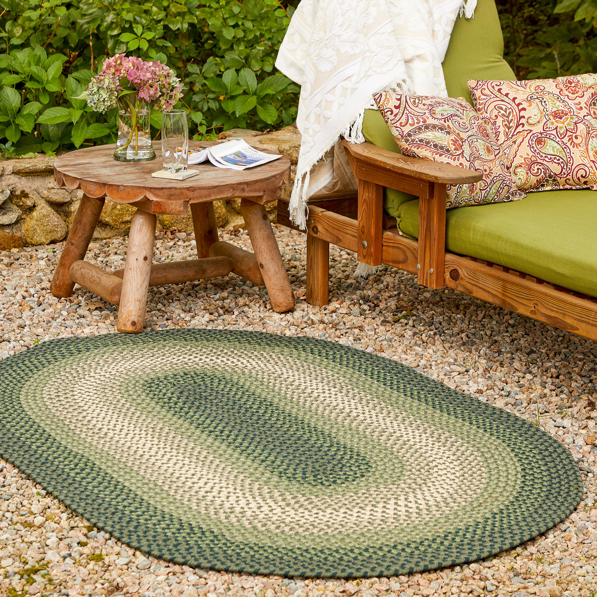 August Grove® Enos Handmade Braided Green Indoor/Outdoor Rug & Reviews