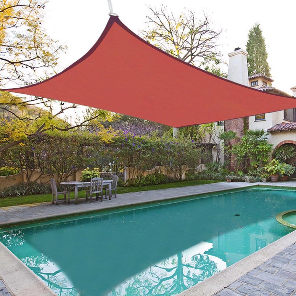 Sun Shade Sail Outdoor Canopy Top Cover UV Block Triangle Square Rectangle Red