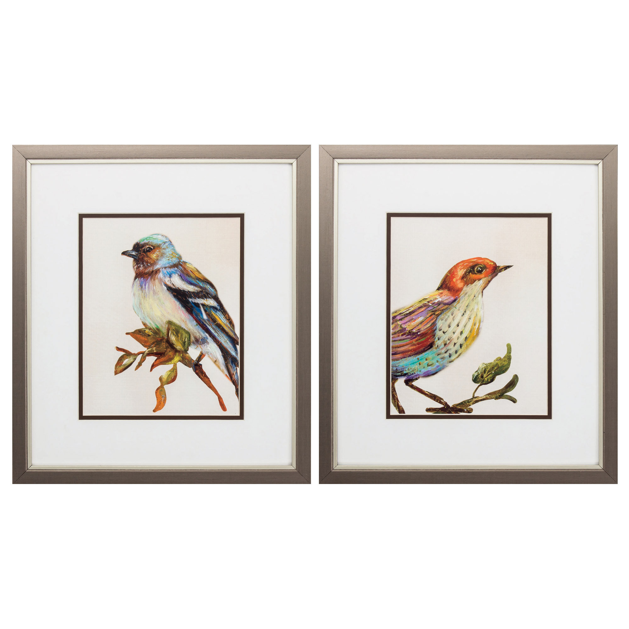 Winston Porter Metallic Bronze Frame Eco Bird 2 Piece Picture Frame