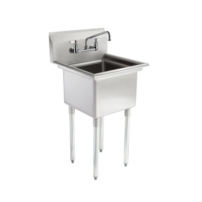 Stainless Steel Utility Sink with 10" Faucet for Restaurant, Kitchen, Laundry room. NSF Certified.