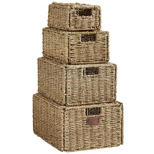 4 Piece Seagrass Storage Basket