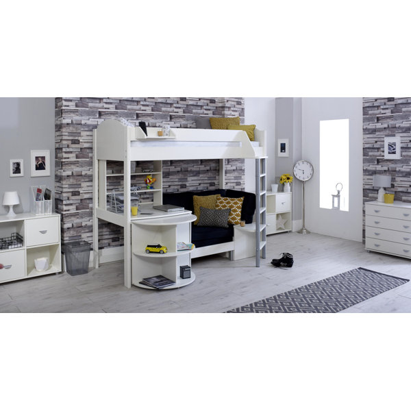 Girls White Loft Bed With Desk Wayfair Co Uk