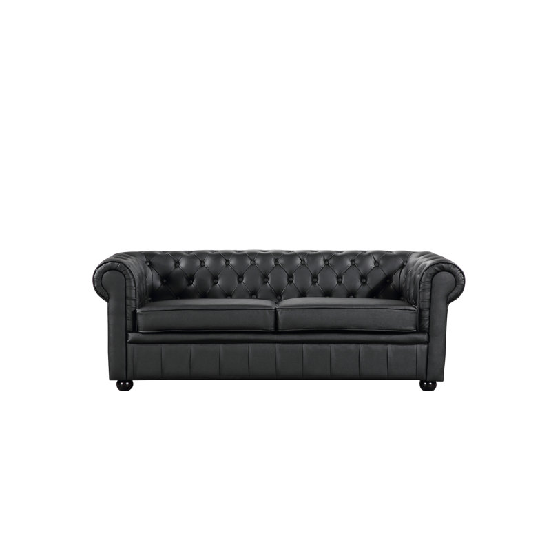 House Of Hampton Rus Leather Chesterfield Sofa Reviews Wayfair Rus Leather Chesterfield Sofa