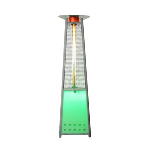 Triangular Commercial LED Color Base Flame 42,000 BTU Patio Heater with Remote