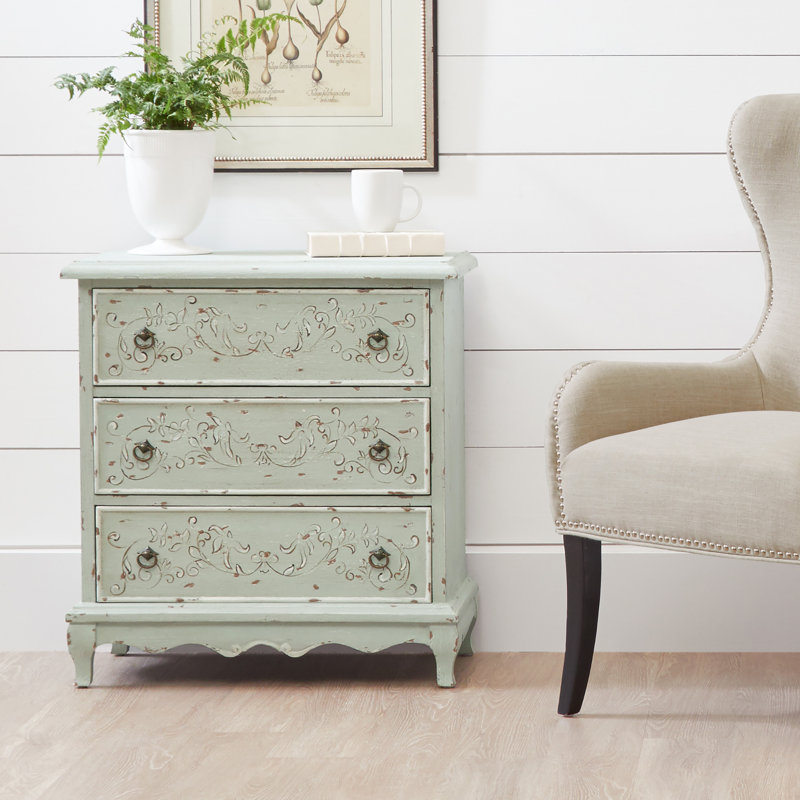 Ophelia Co Cobos Hand Painted 3 Drawers Accent Chest Wayfair