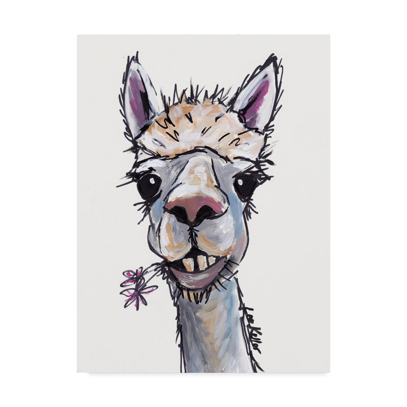Bungalow Rose Alpaca Diesel Acrylic Painting Print On Wrapped