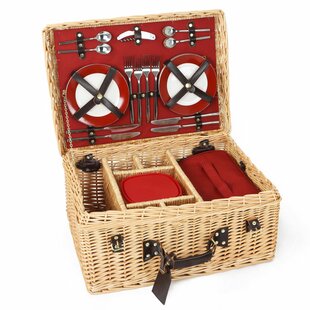 Blenheim Willow Picnic Hamper For Four People By August Grove