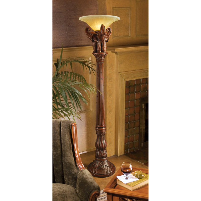 Design Toscano Lord Earl Houghton S Elephant Sculptural 74 5 Torcheri Floor Lamp Wayfair