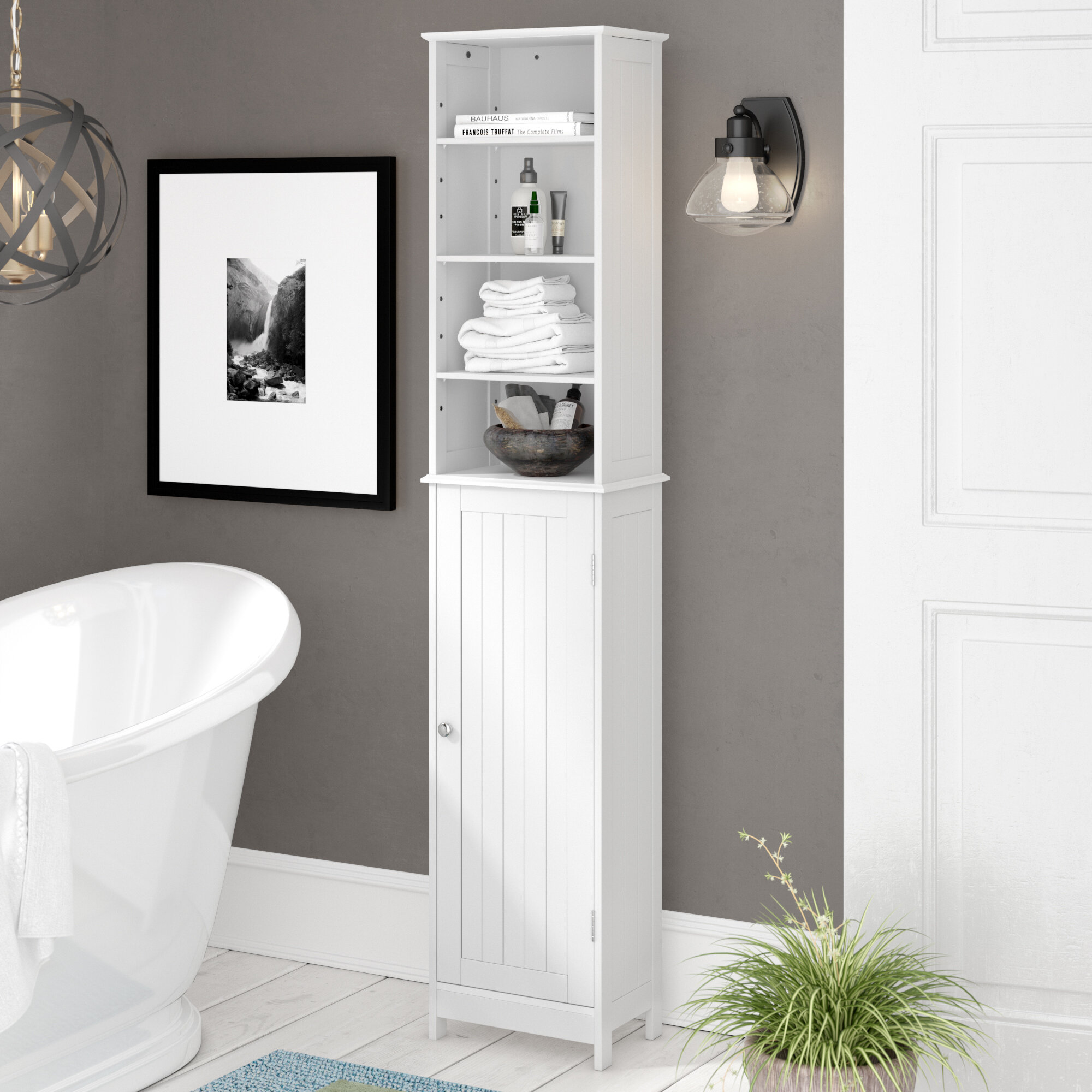 Three Posts Ashbury 34cm W X 1655cm H X 23cm D Tall Bathroom Cabinet Reviews Wayfaircouk