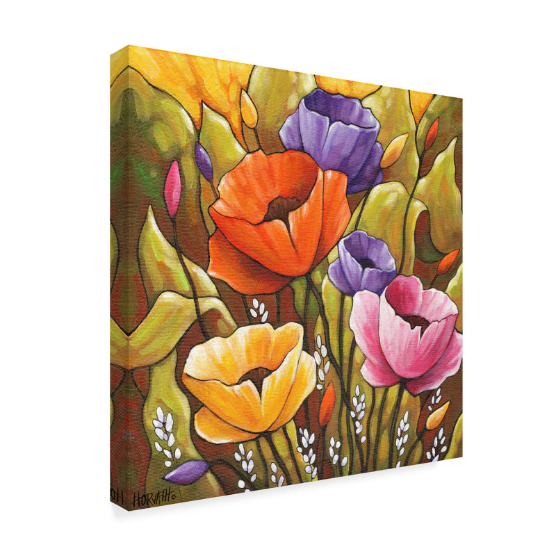 Winston Porter Flowers And Leaves Acrylic Painting Print On