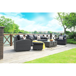 Go to store & view more images Mestas 5 Piece Rattan Sofa Seating Group with Cushions by Latitude Run