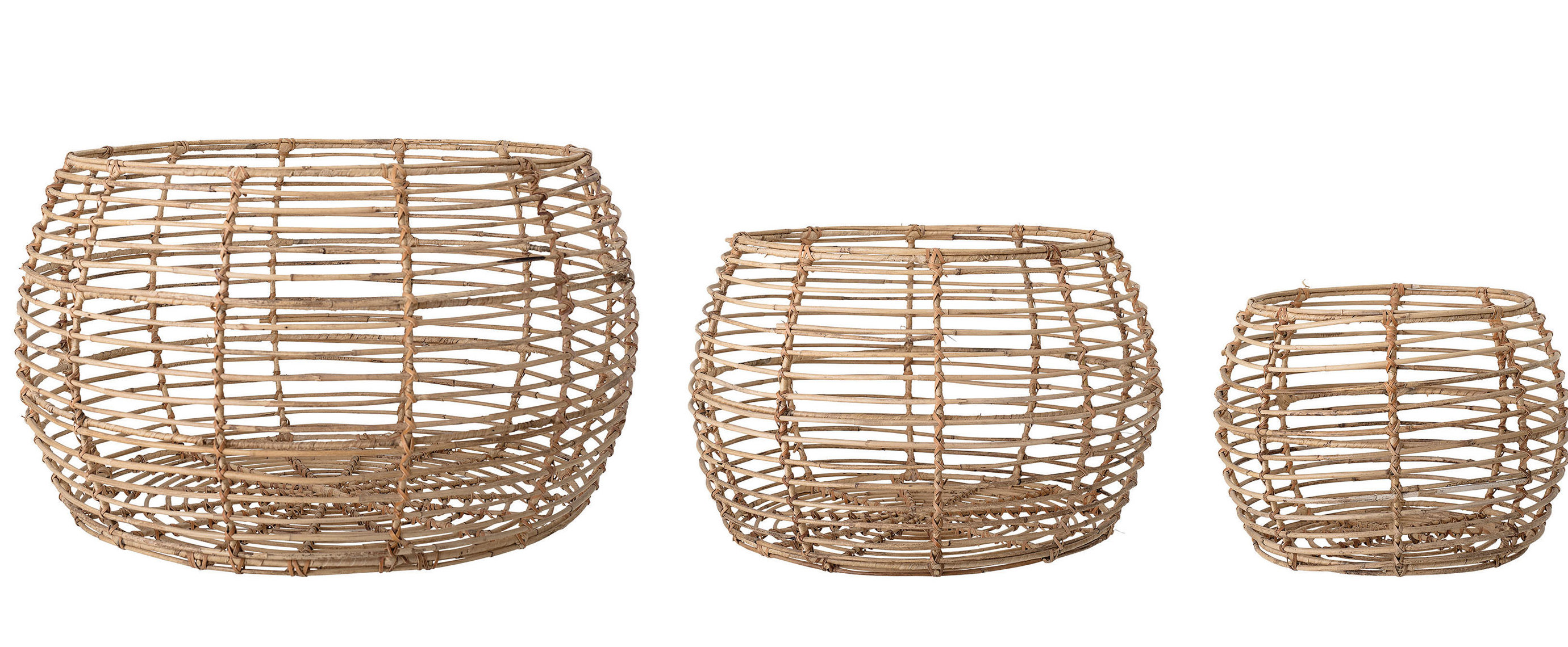 Bloomingville Open Weave Rattan Baskets Set Of 3 Sizes Perigold