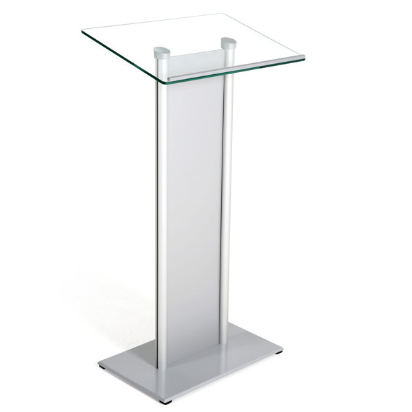 Acrylic Transparent Podium Lectern Clear Podium Stand 45'' High Presentation Curved Lectern with Wide Reading Surface Weddings for Restaurants Model 2 Office and Classrooms 